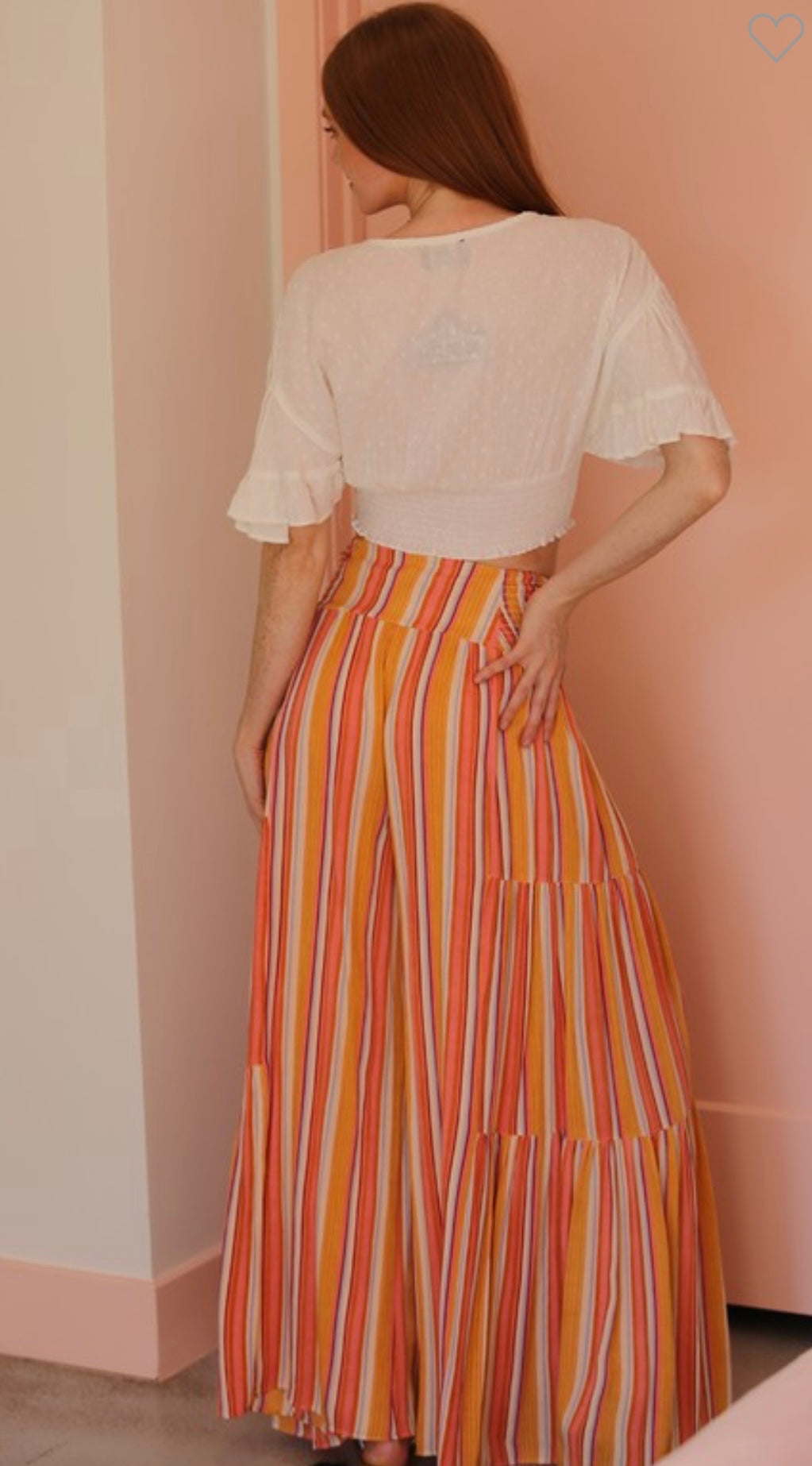 Tie Waist Tiered Wide Leg Pant