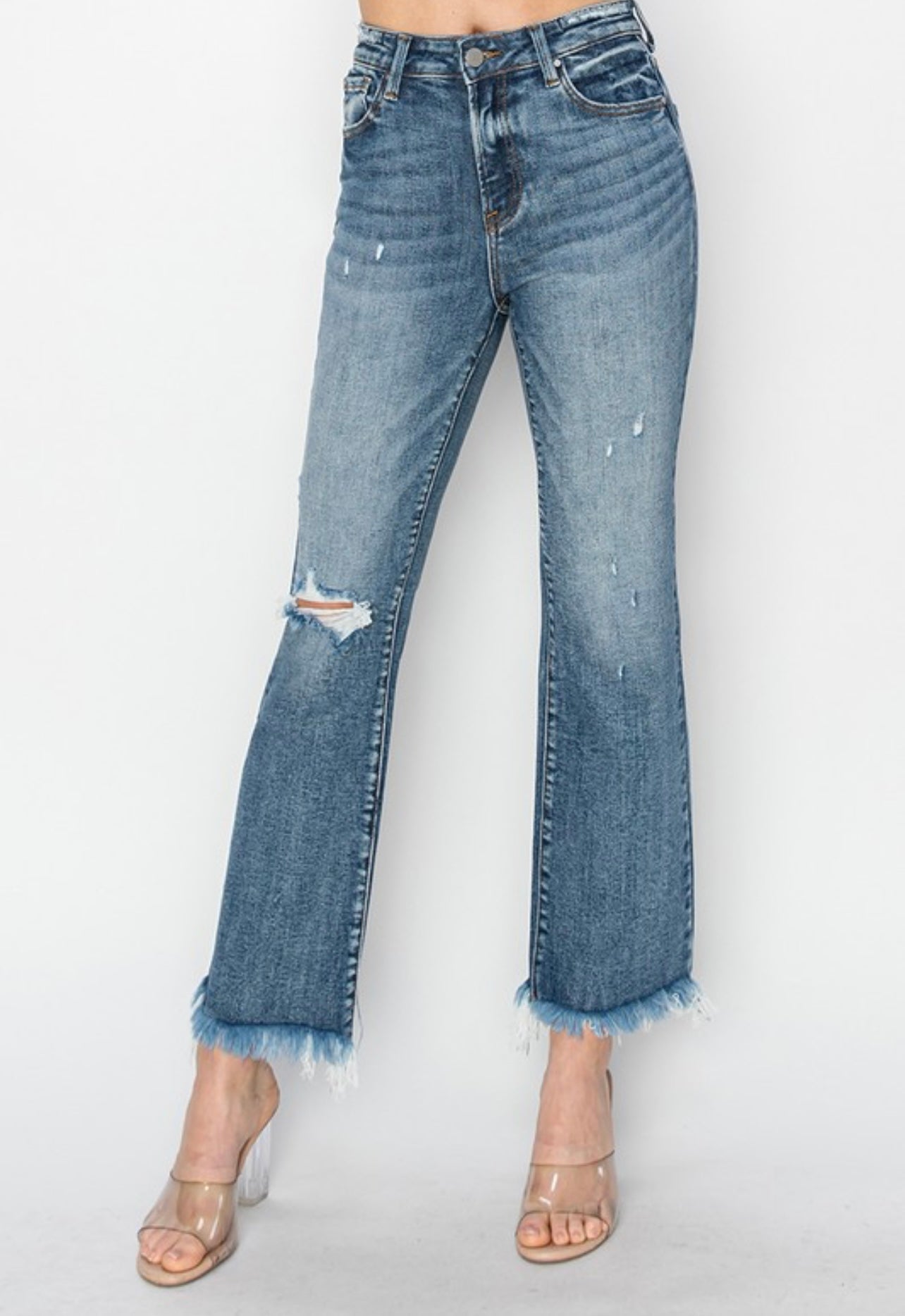 Risen Jeans High Rise Crop Flare