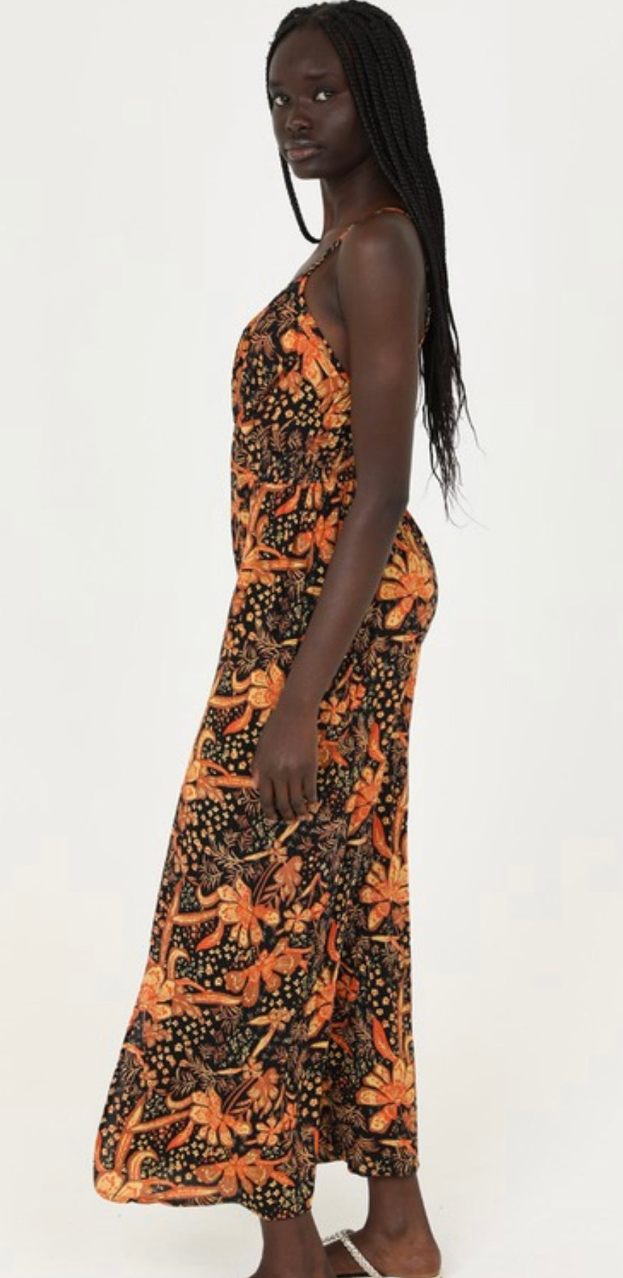 V Neck Slit Leg Jumpsuit