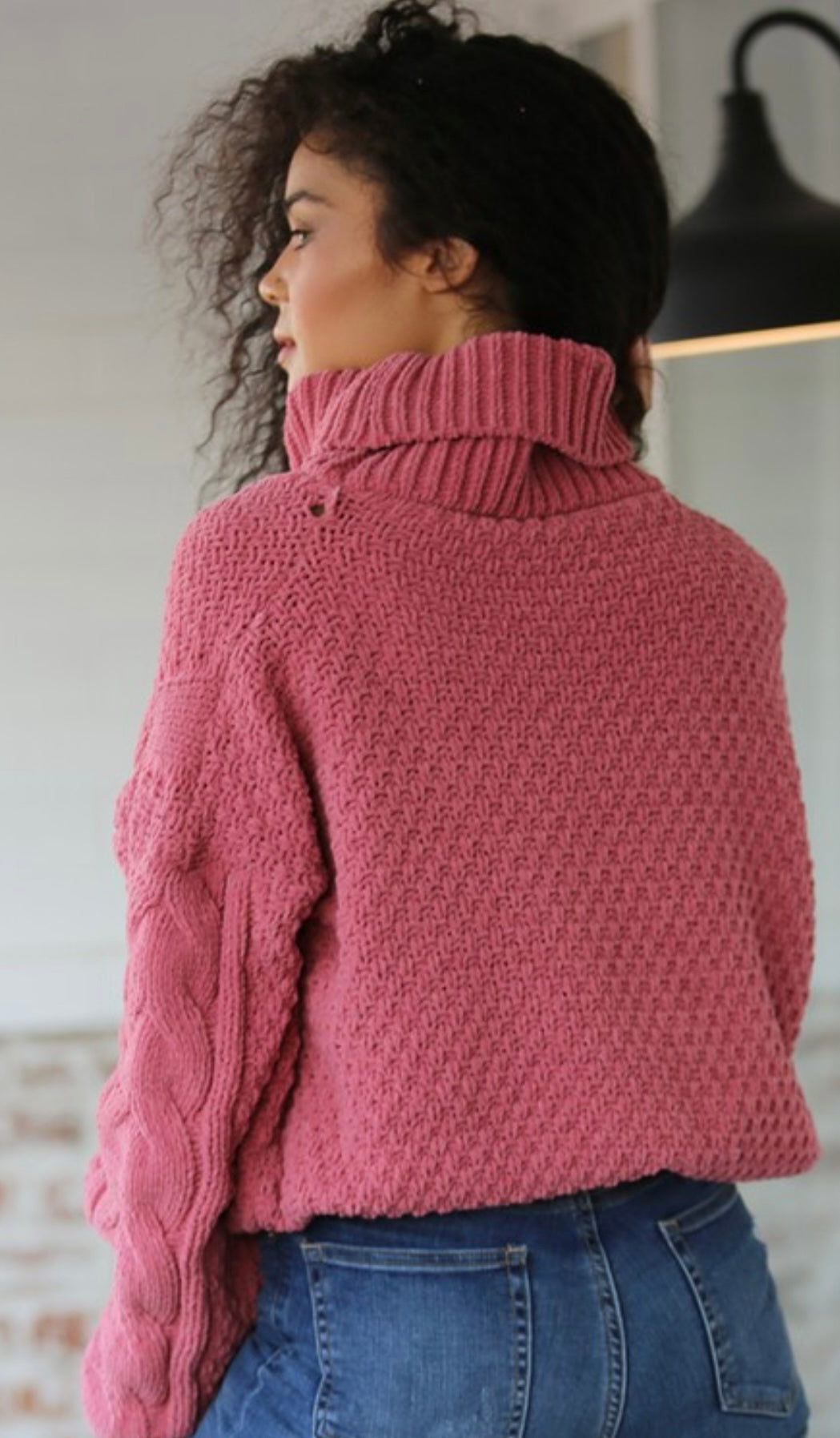 Matte Chenille Cable Knit Pullover