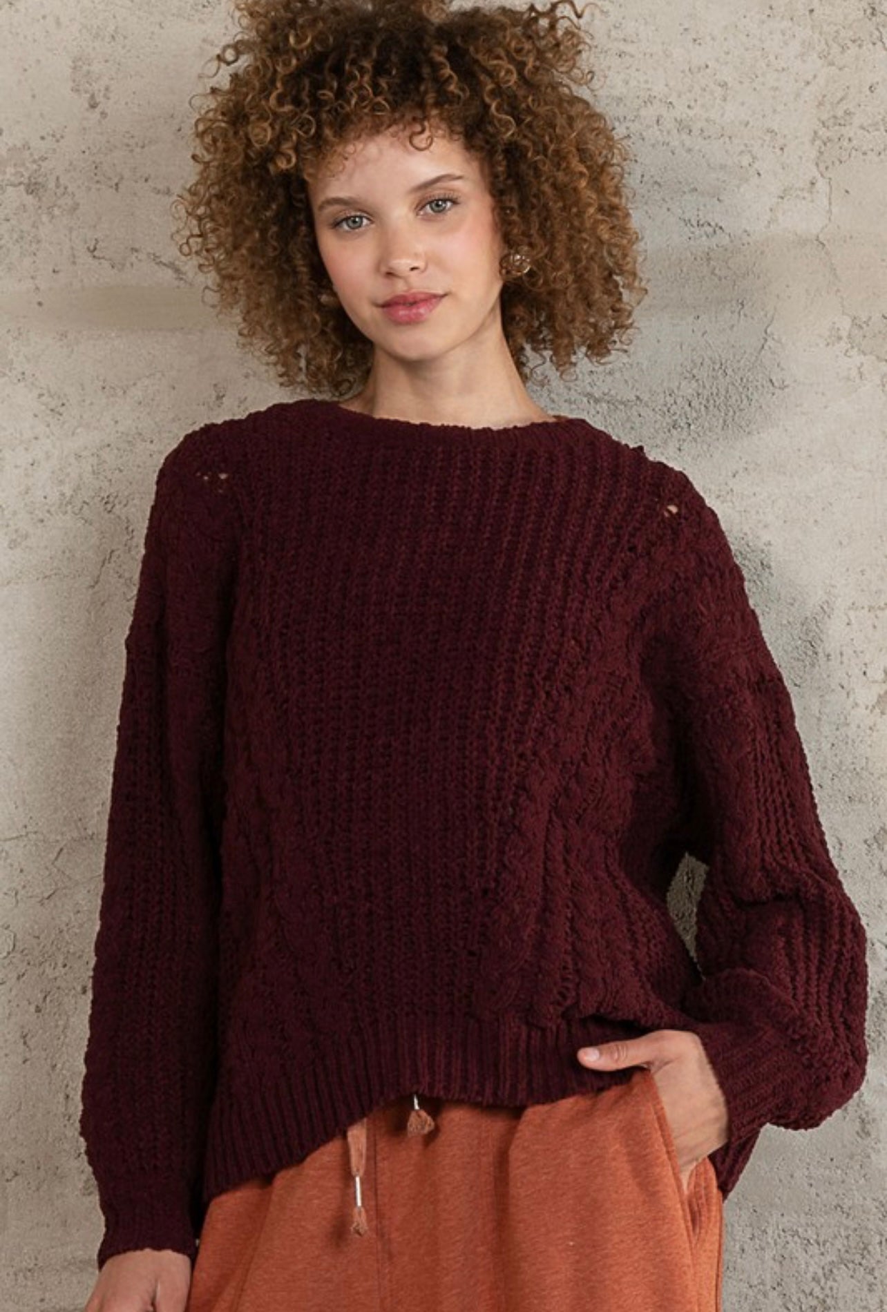 Oversized Cable Knit Pullover