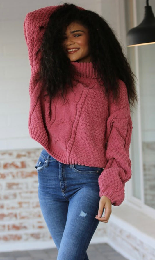 Matte Chenille Cable Knit Pullover
