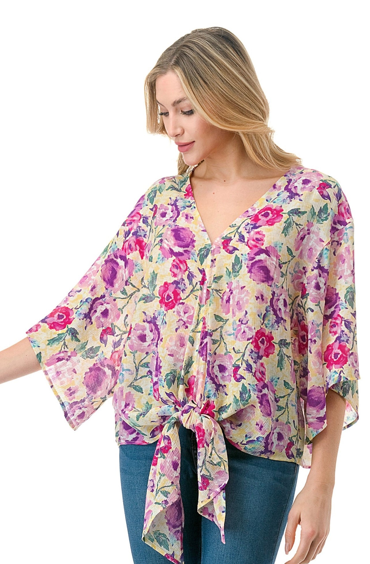 Tie Front Kimono Top