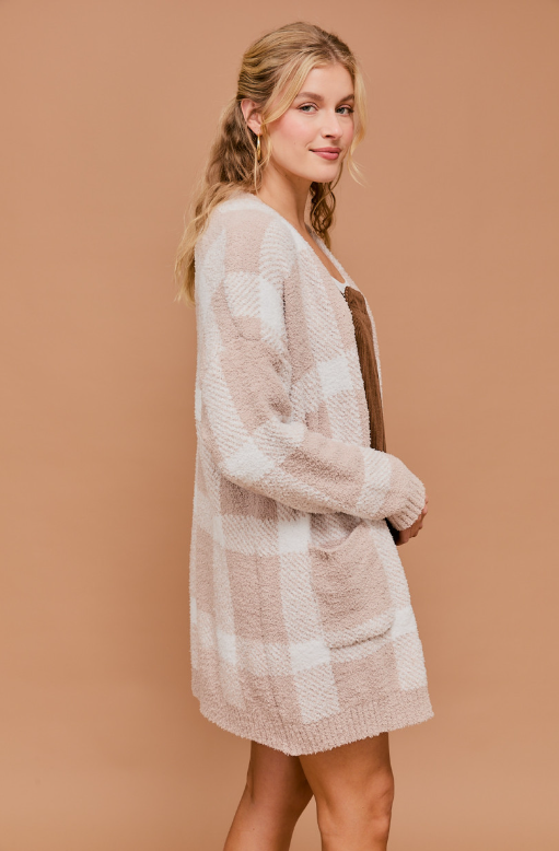 Plaid Cardigan Sweater