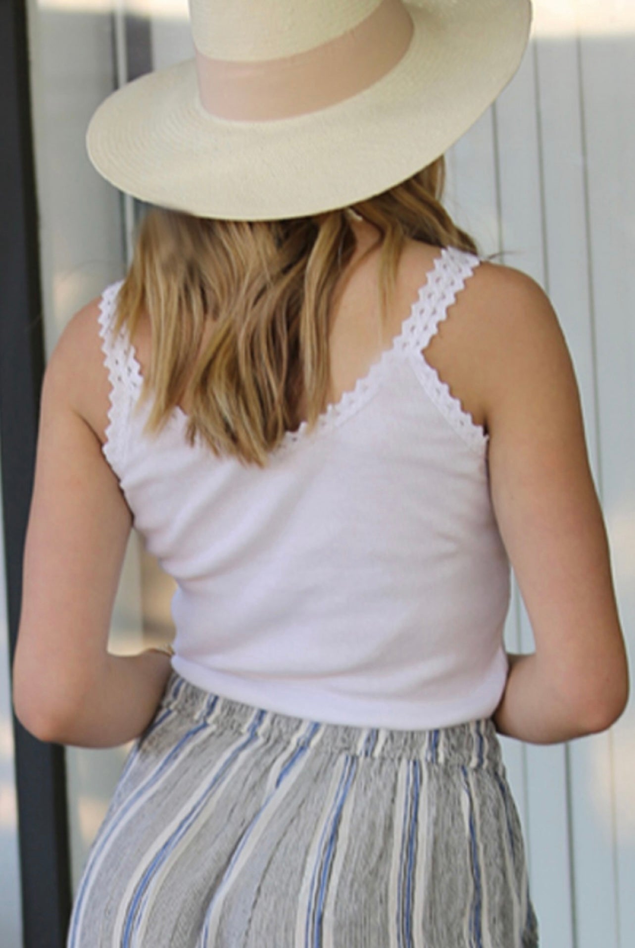 Lace Trim Rib Knit Tank