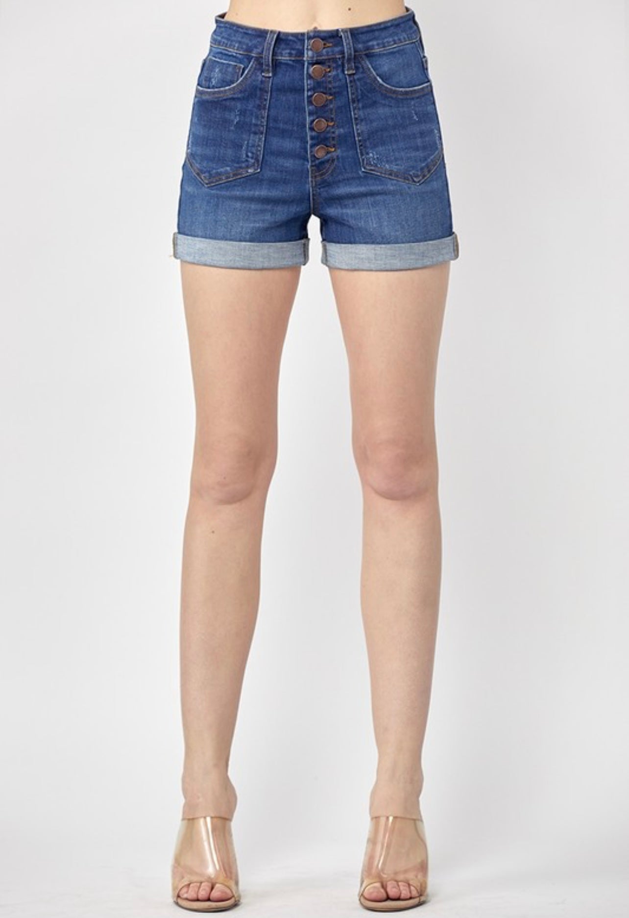 Risen High Wasted Button Fly Shorts