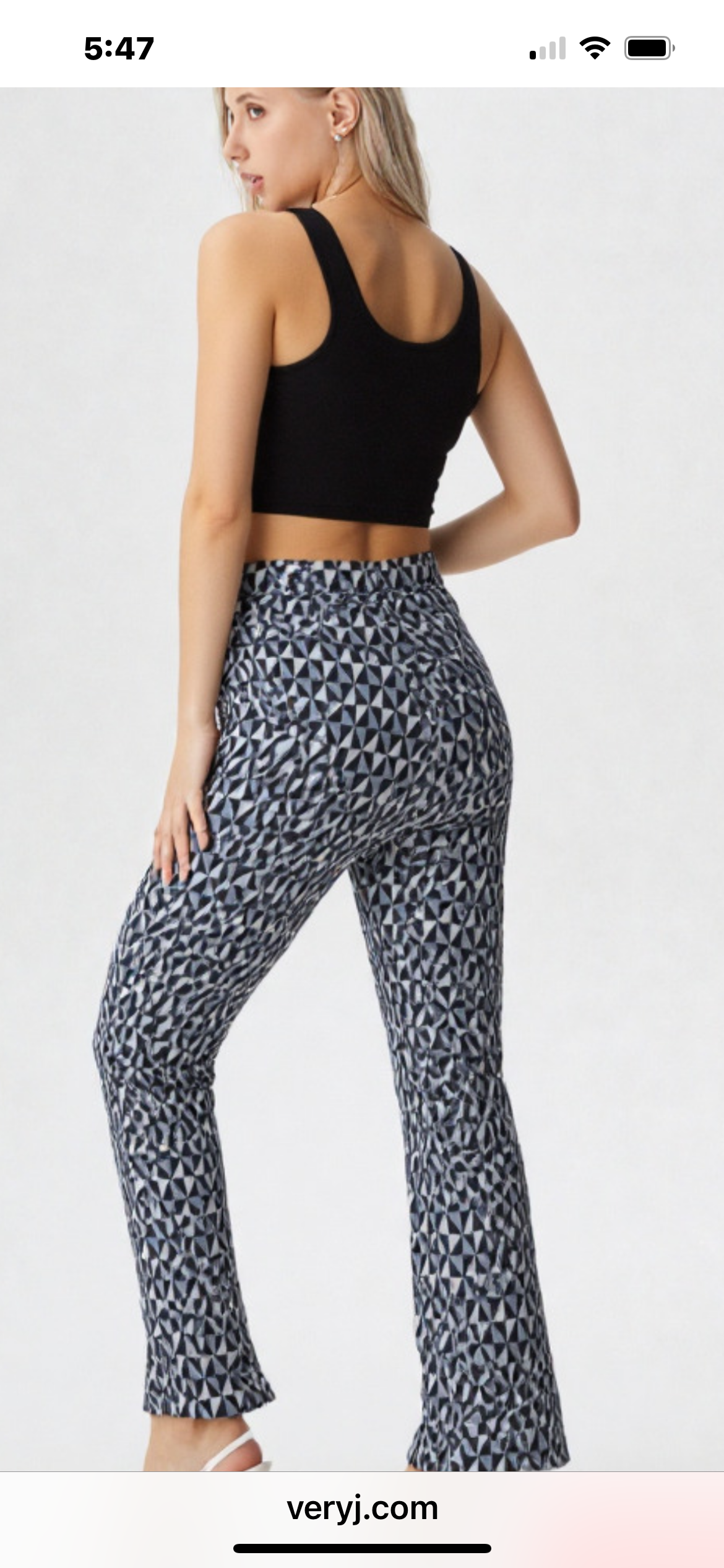Black and Grey Geometric Pants