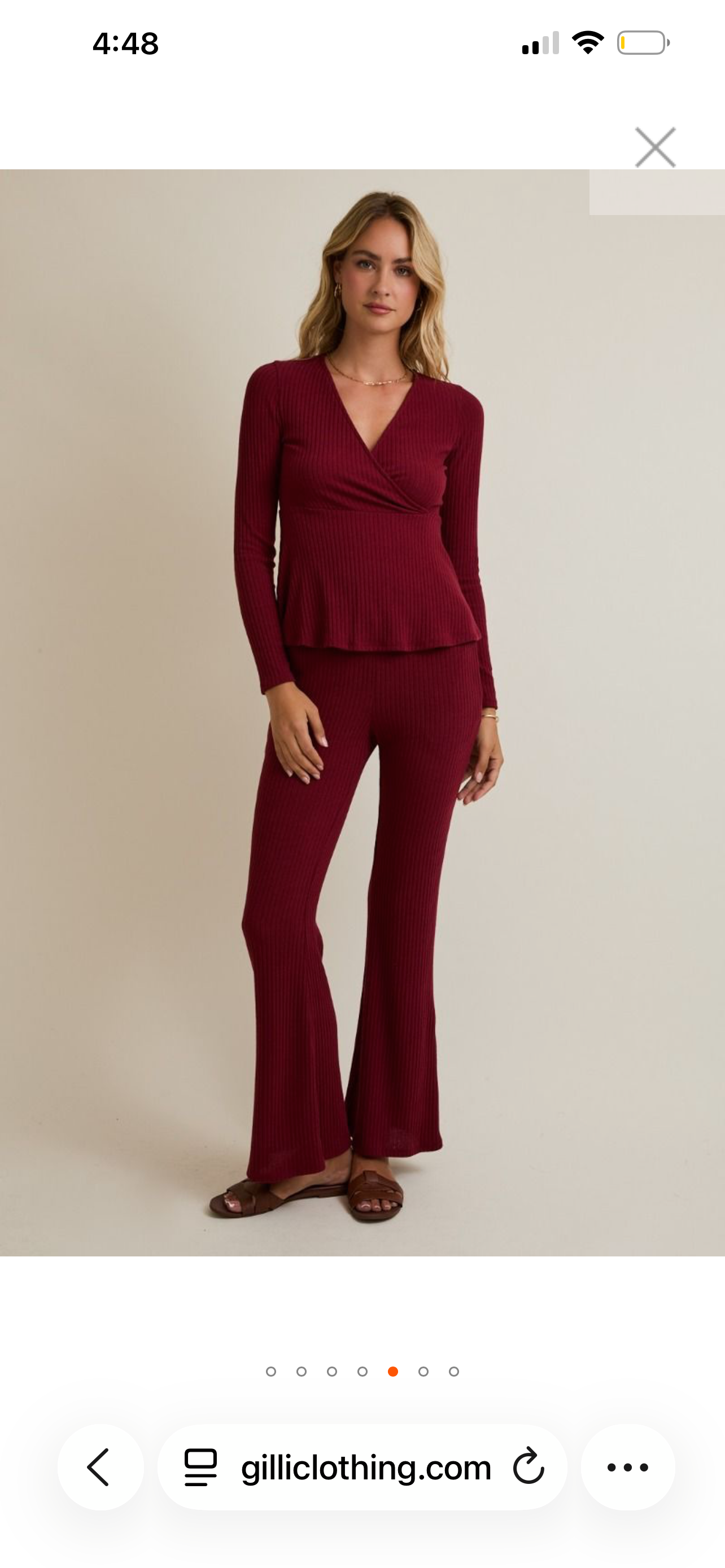 Burgundy long sleeve shirt