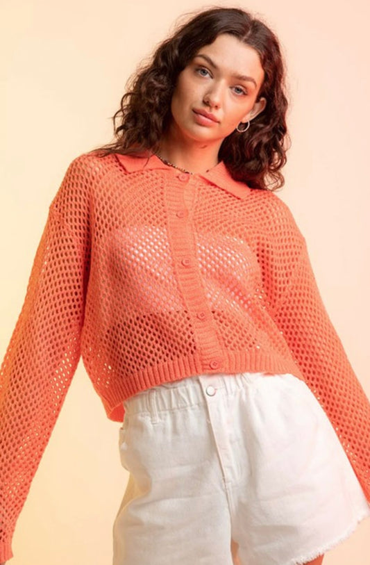 Crochet Style Cropped Sweater