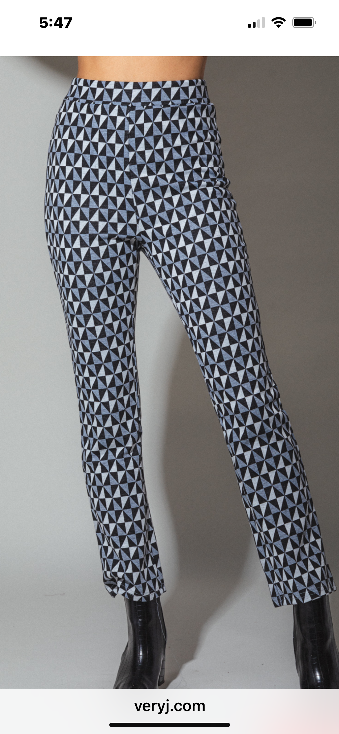 Black and Grey Geometric Pants