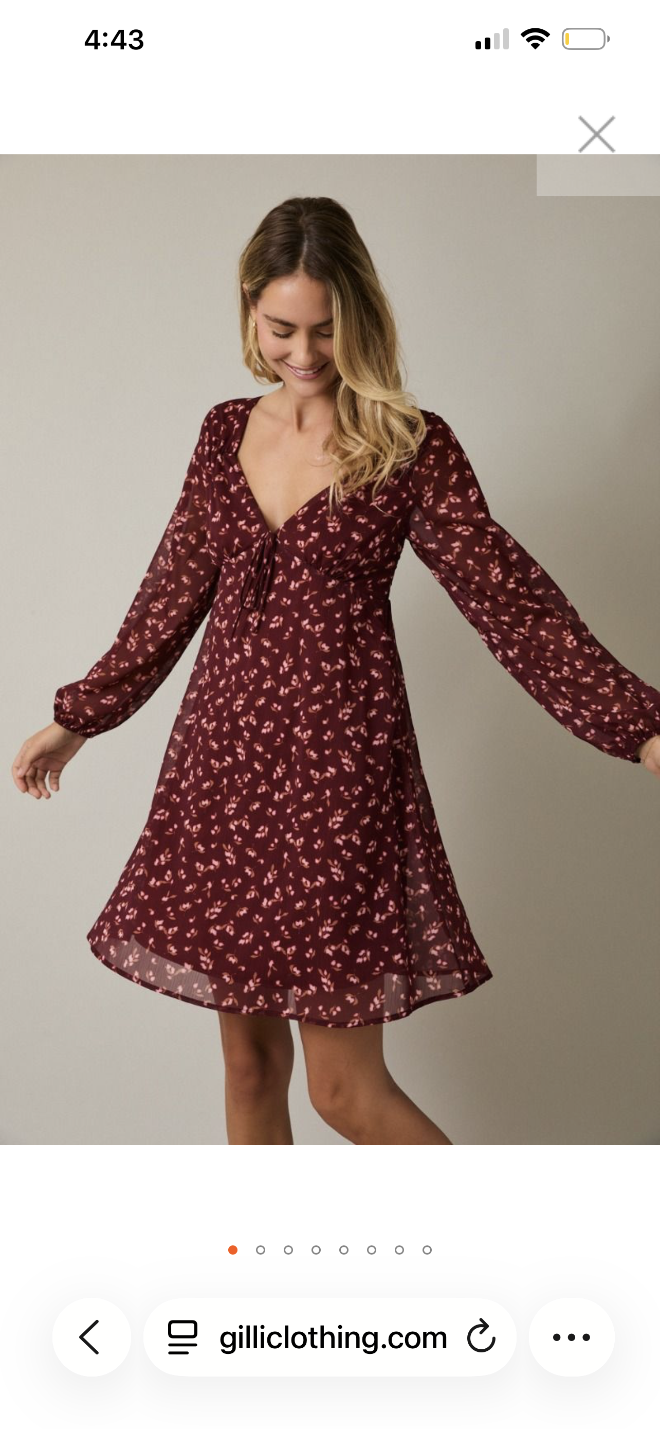 Burgandy Floral Dress