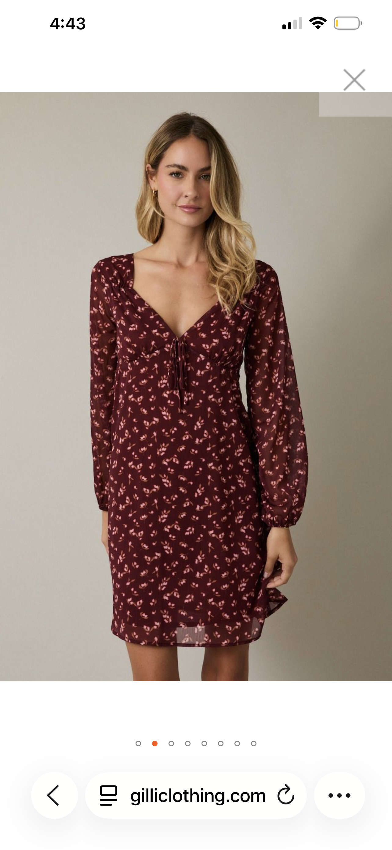 Burgandy Floral Dress