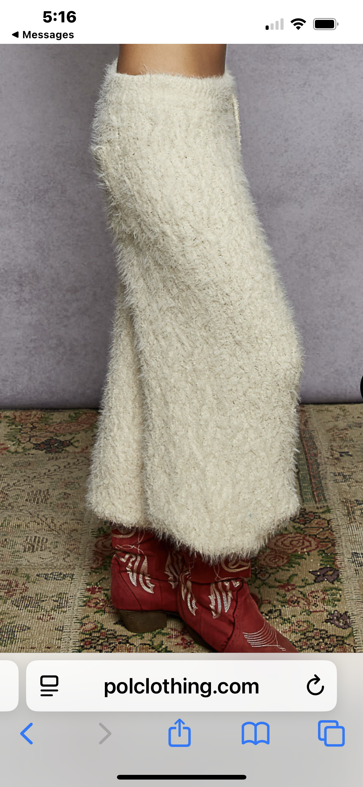 Cream Berber Fuzzy Jogger Pants