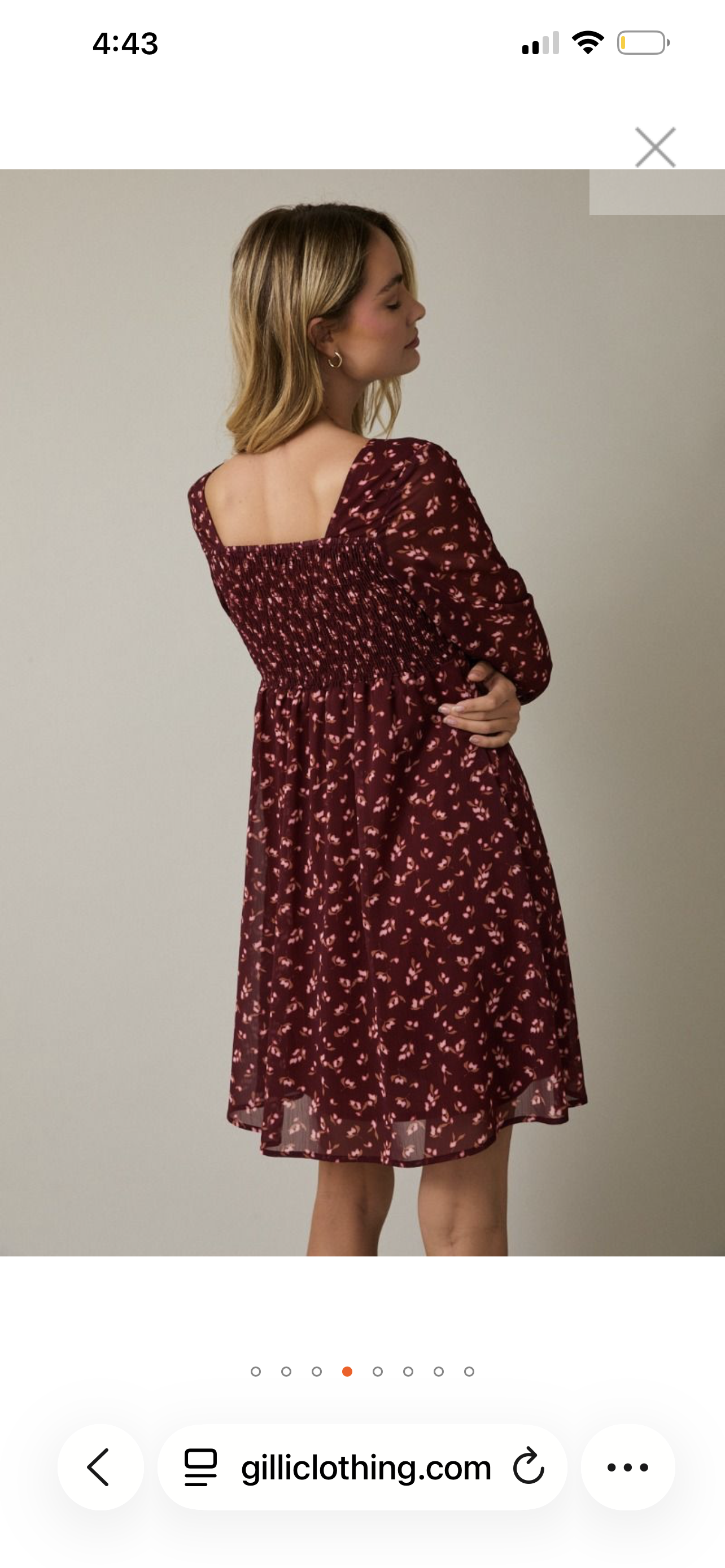 Burgandy Floral Dress