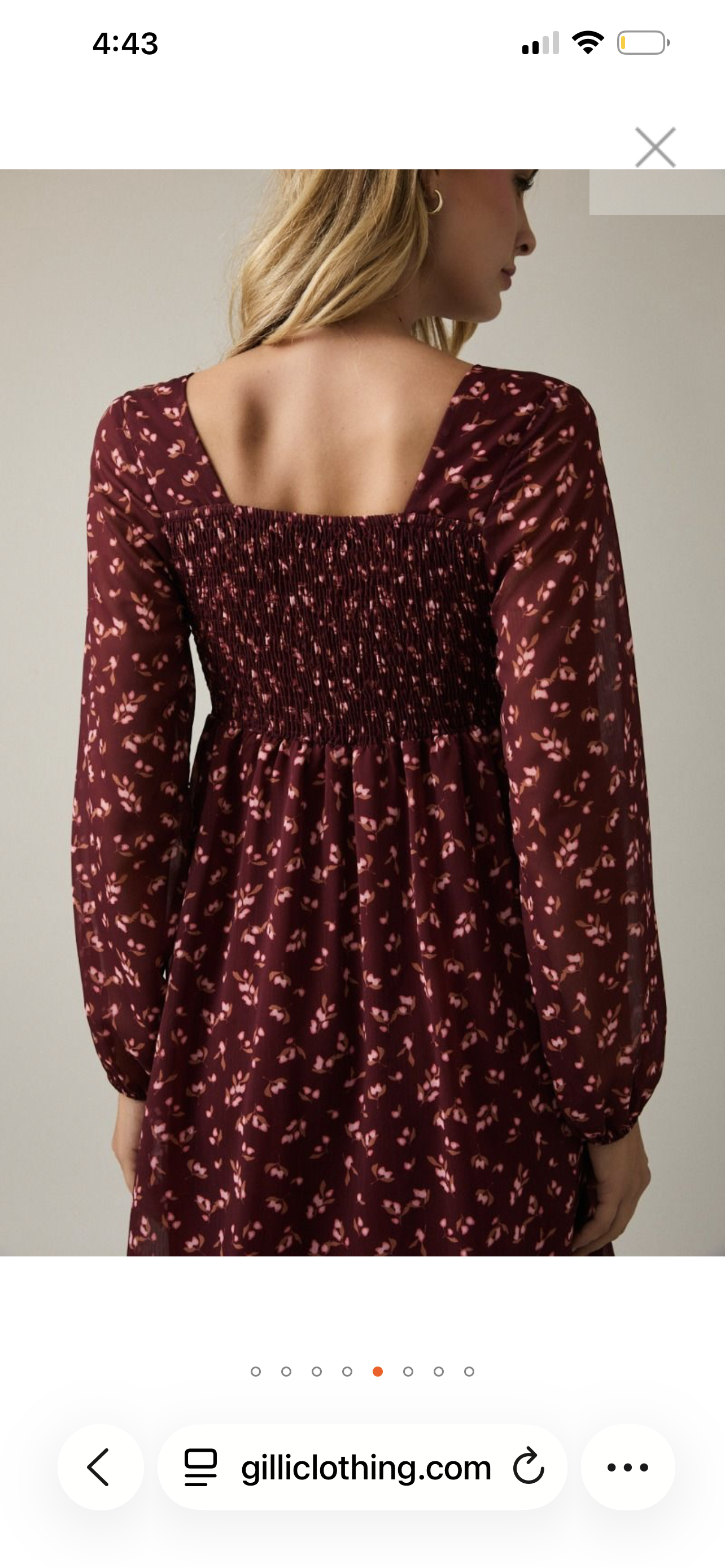Burgandy Floral Dress