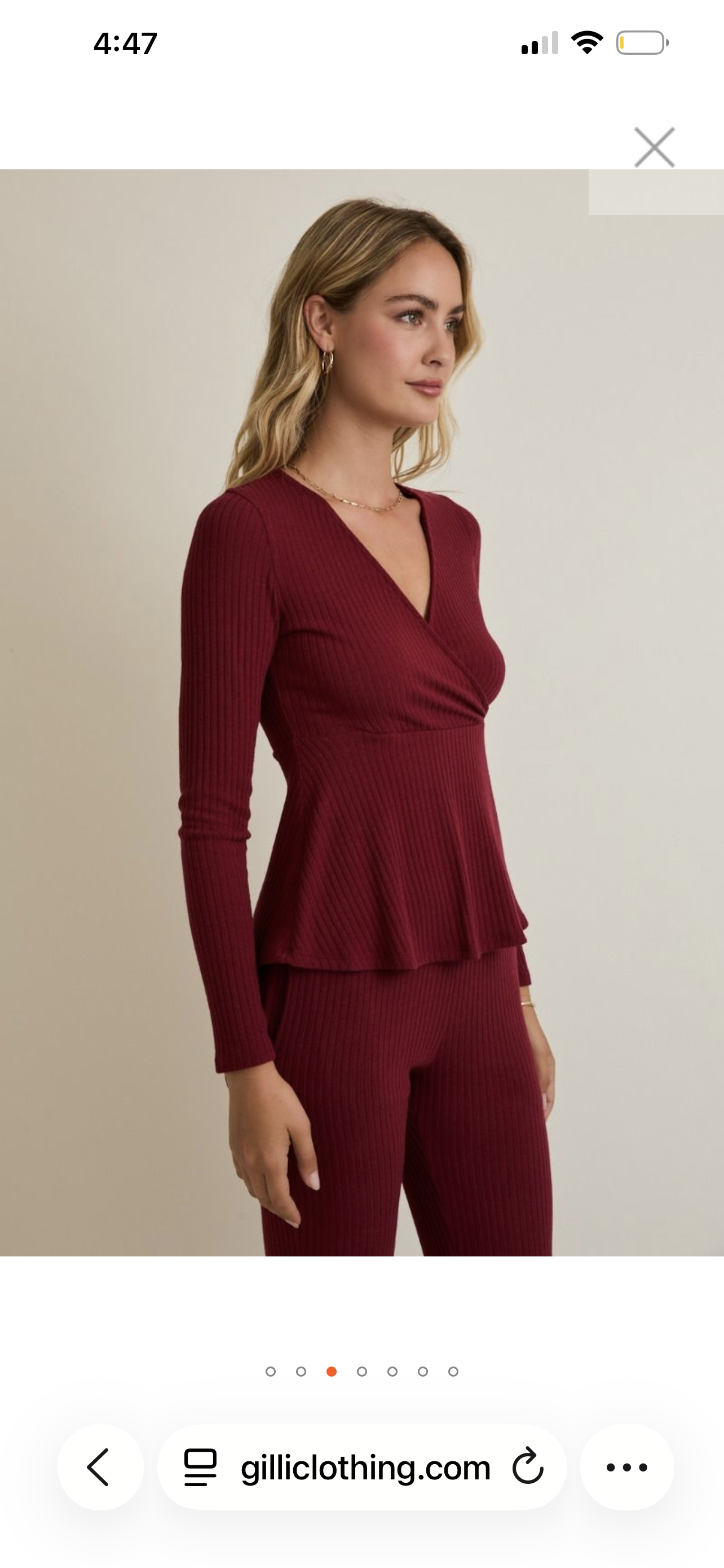 Burgundy long sleeve shirt