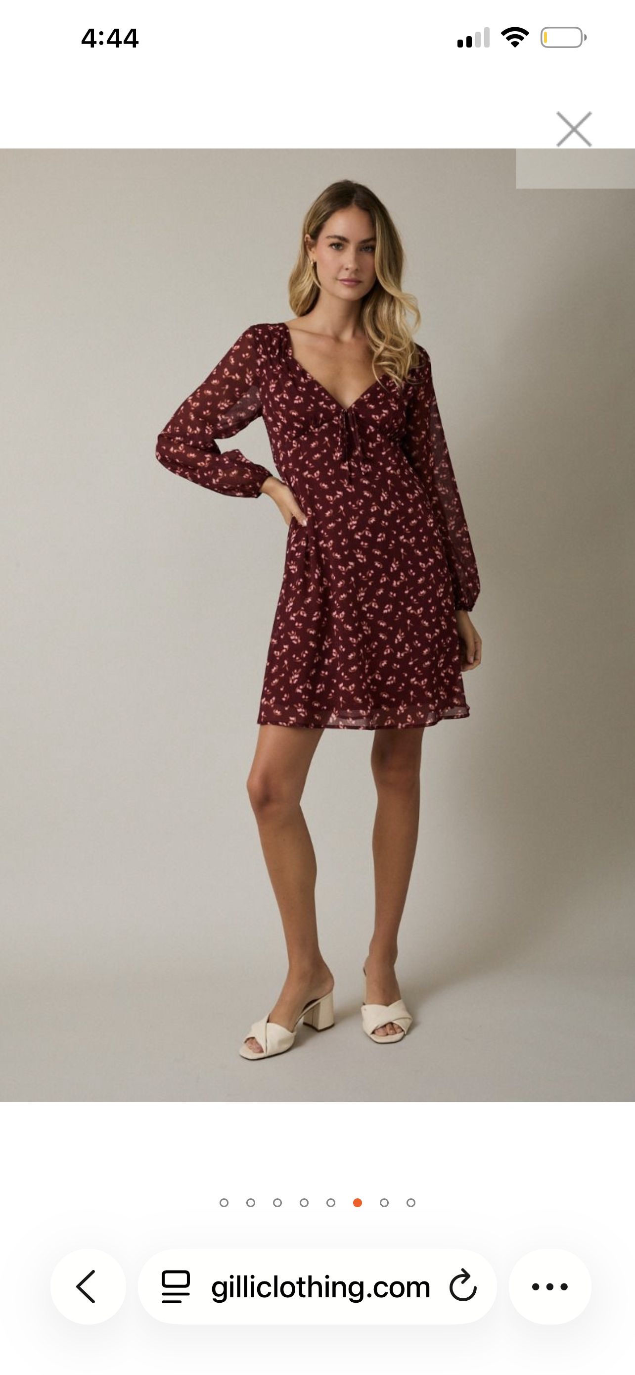 Burgandy Floral Dress