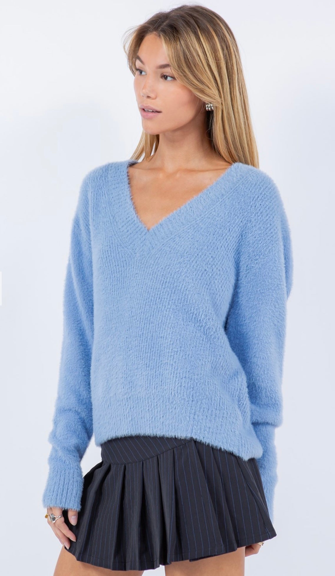 Whiteroom + Cactus Mohair V Neck Sweater