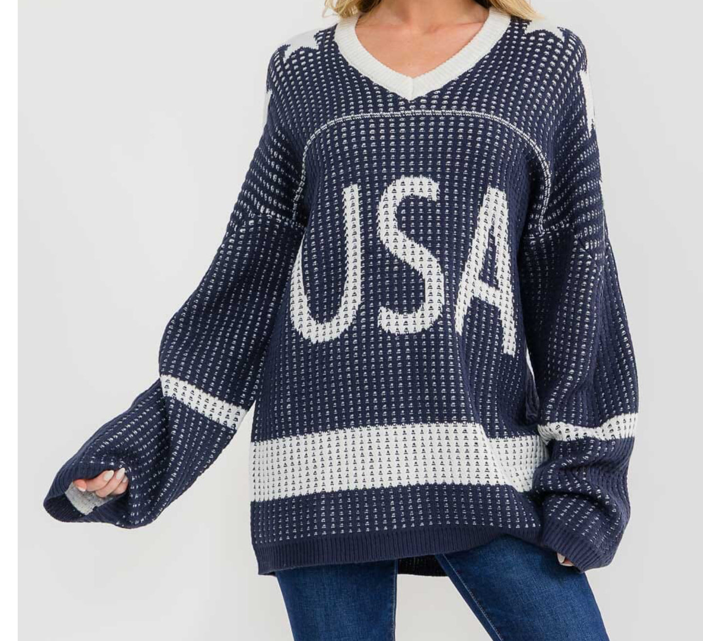 USA Oversized Knit Sweater