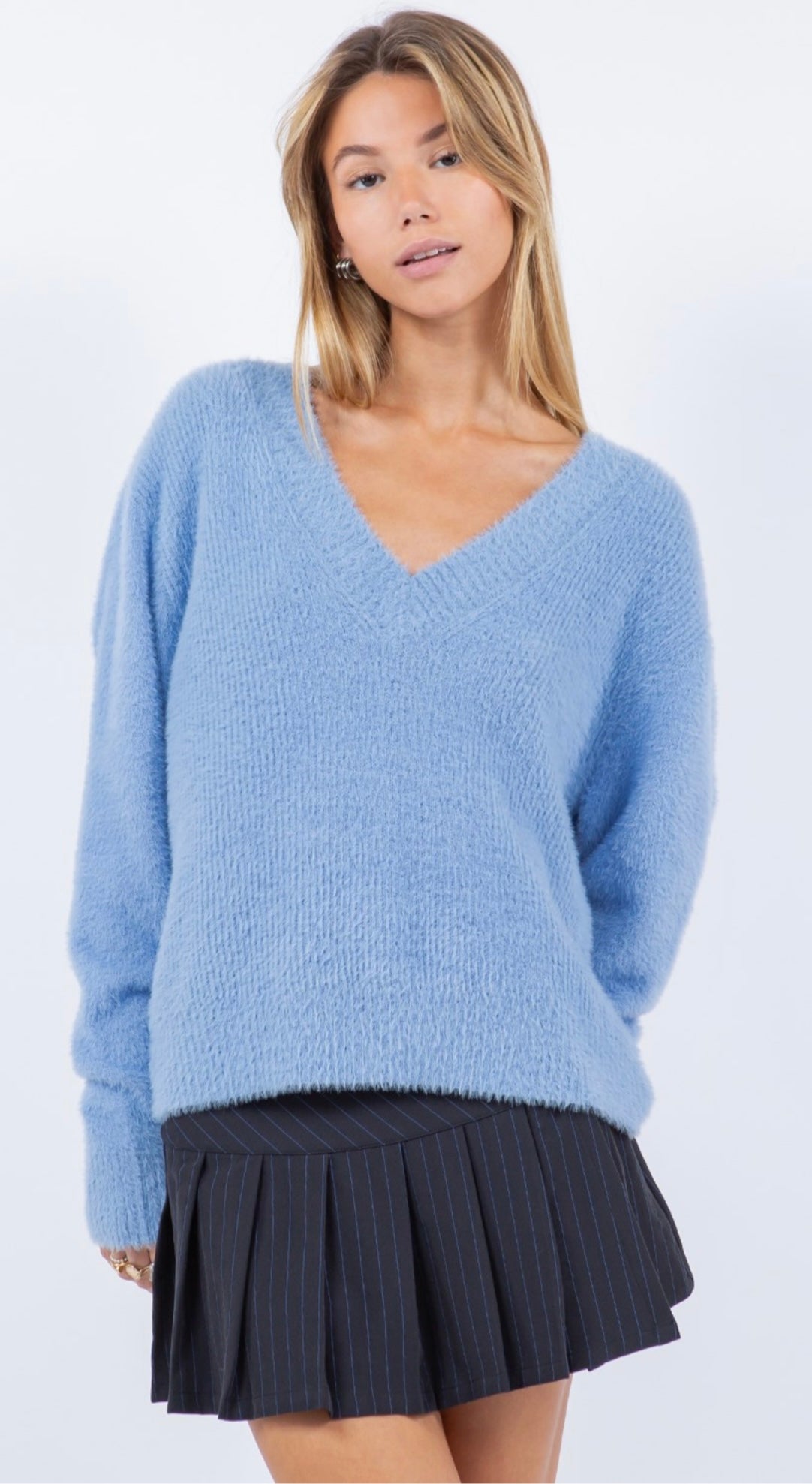 Whiteroom + Cactus Mohair V Neck Sweater