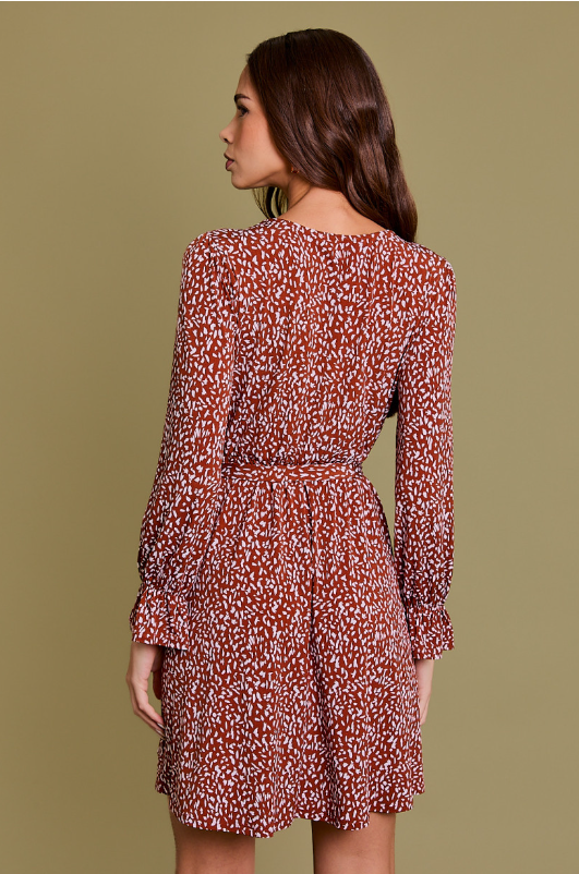 Long Sleeve Abstract Dress