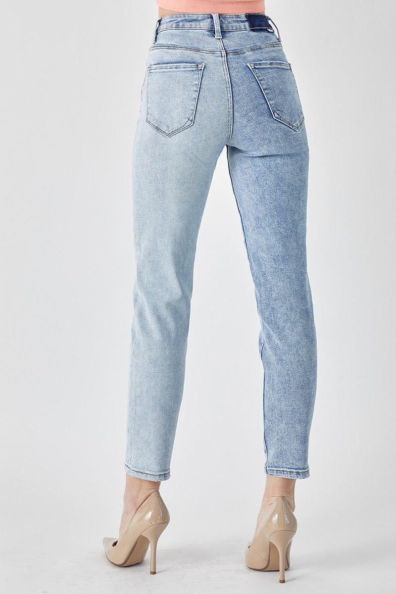 Two-Toned High Rise Jeans