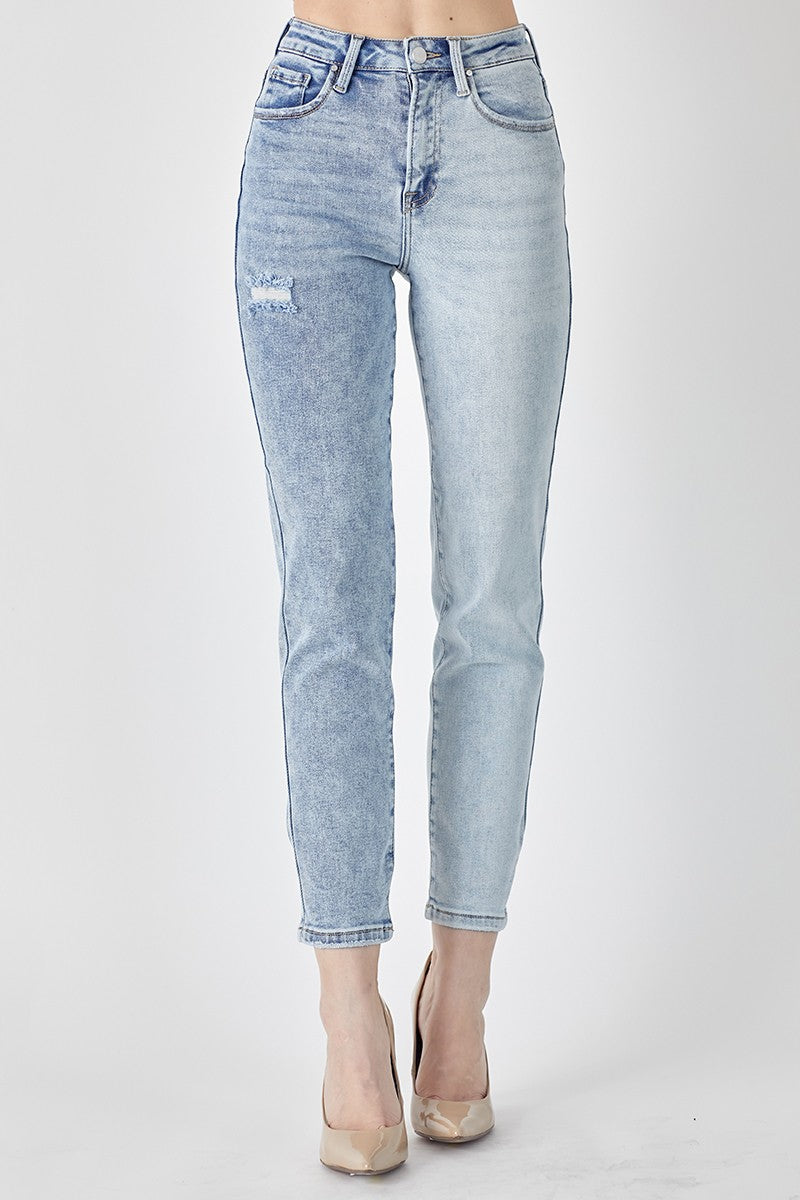 Two-Toned High Rise Jeans