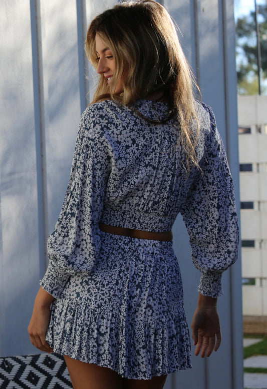 Navy Ruffle Shorts Skort